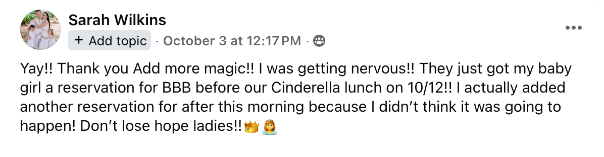 Bibbidi Bobbidi Boutique Walt Disney World reservations