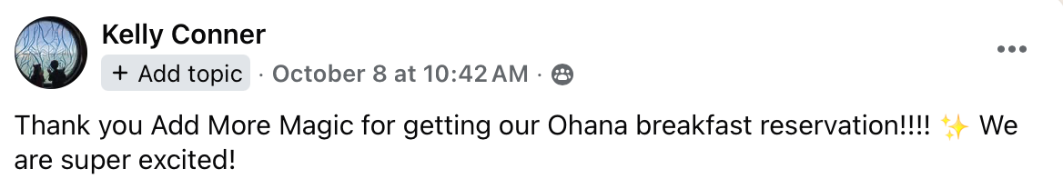 'Ohana Dining Reservations Walt Disney World