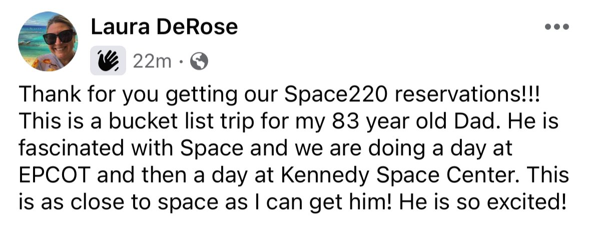 Space 220 Restaurant in Epcot at Disney World