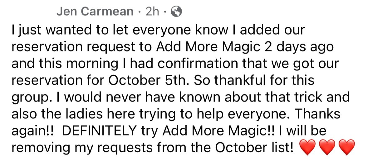 Helping to find Disney Dining Reservations